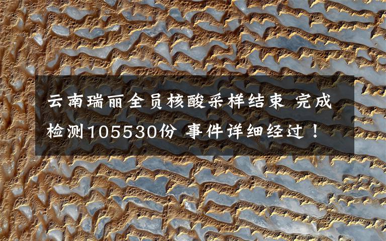 云南瑞丽全员核酸采样结束 完成检测105530份 事件详细经过!