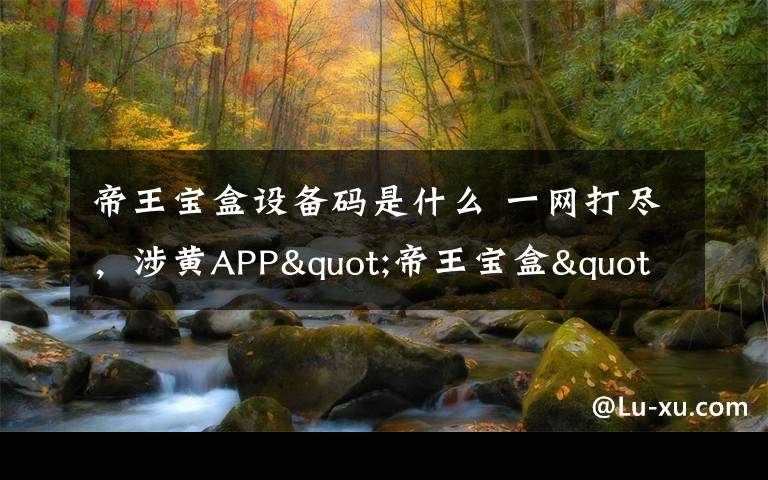 帝王宝盒设备码是什么 一网打尽,涉黄APP"帝王宝盒"盗链"红颜"APP 两平台负责人被抓