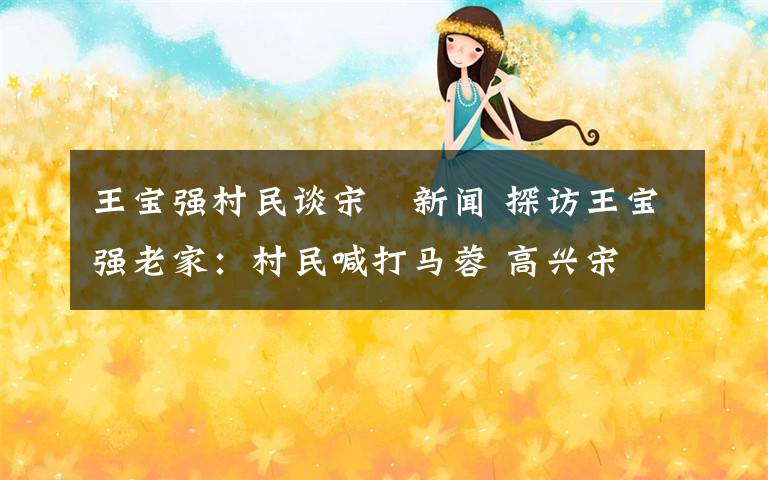王宝强村民谈宋喆新闻 探访王宝强老家：村民喊打马蓉 高兴宋喆被抓