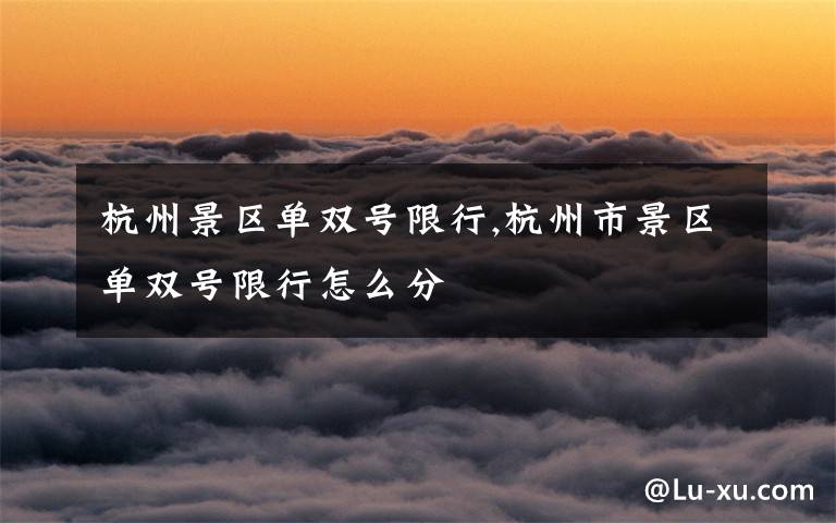 杭州景区单双号限行,杭州市景区单双号限行怎么分