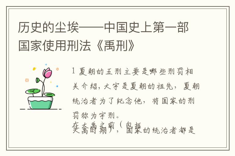 历史的尘埃——中国史上第一部国家使用刑法《禹刑》