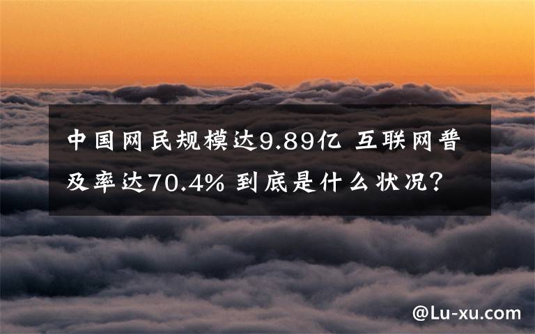 中国网民规模达9.89亿 互联网普及率达70.4% 到底是什么状况?