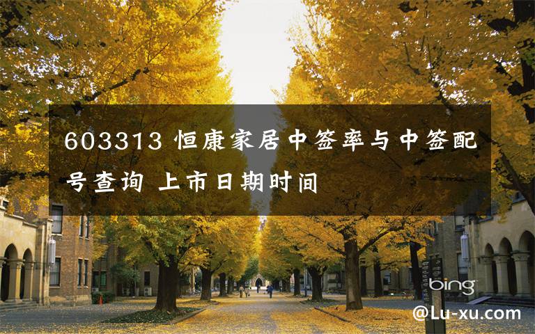 603313 恒康家居中签率与中签配号查询 上市日期时间