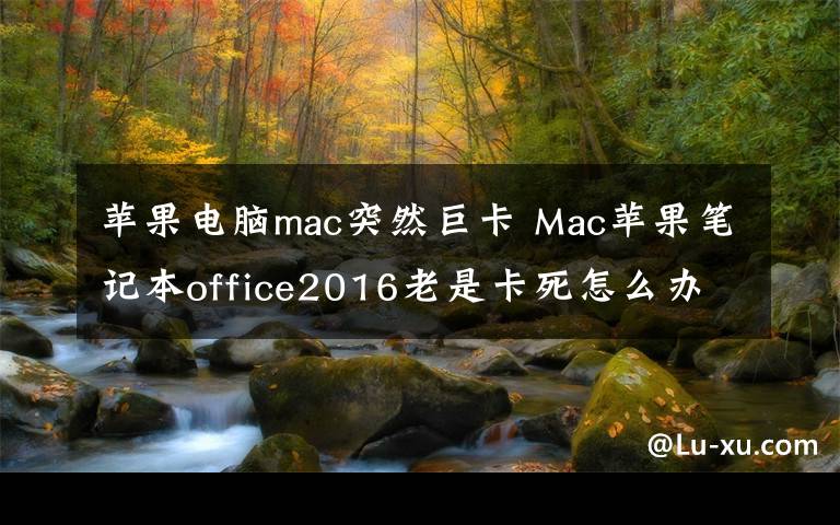 苹果电脑mac突然巨卡 Mac苹果笔记本office2016老是卡死怎么办?经常卡顿解决方法