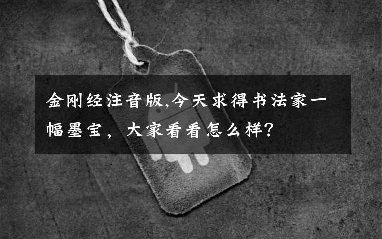 金刚经注音版,今天求得书法家一幅墨宝,大家看看怎么样?
