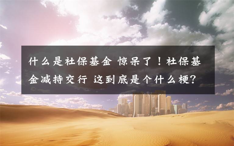 什么是社保基金 惊呆了!社保基金减持交行 这到底是个什么梗?