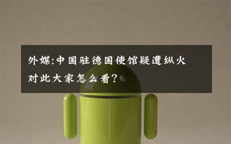 外媒:中国驻德国使馆疑遭纵火 对此大家怎么看?