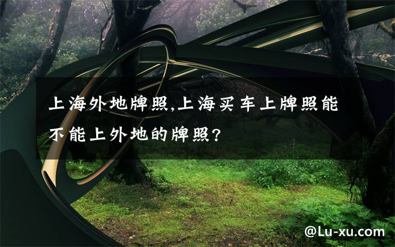 上海外地牌照,上海买车上牌照能不能上外地的牌照?