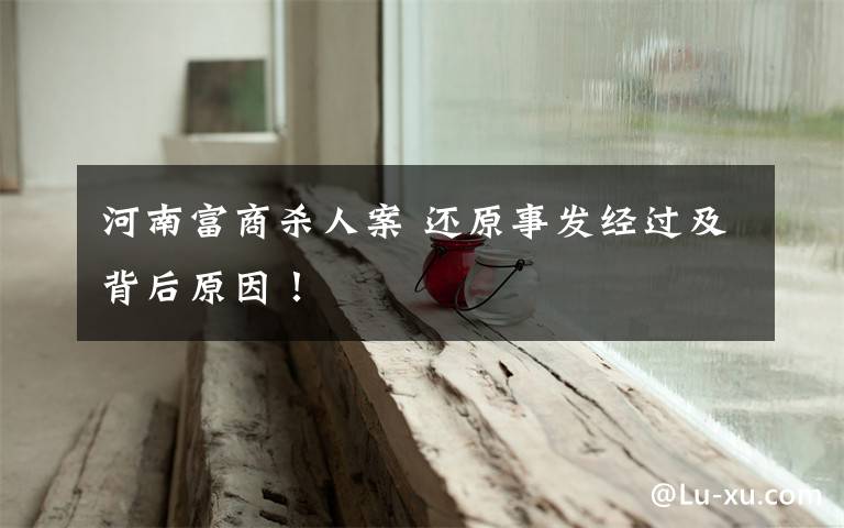 河南富商杀人案 还原事发经过及背后原因!