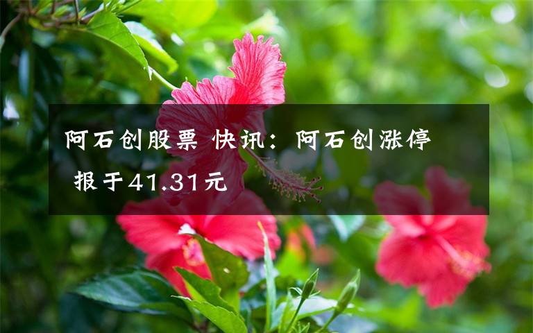 阿石创股票 快讯:阿石创涨停  报于41.31元