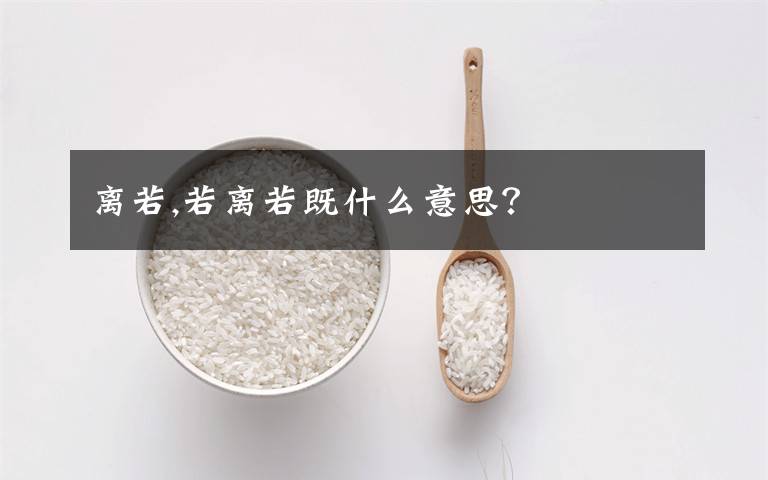 离若,若离若既什么意思?