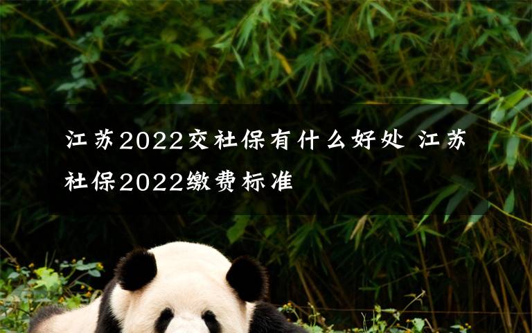 江苏2022交社保有什么好处 江苏社保2022缴费标准