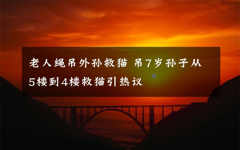 老人绳吊外孙救猫 吊7岁孙子从5楼到4楼救猫引热议