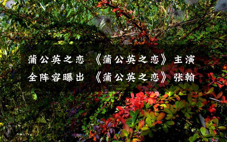 蒲公英之恋 《蒲公英之恋》主演全阵容曝出 《蒲公英之恋》张翰郑爽或再次合作