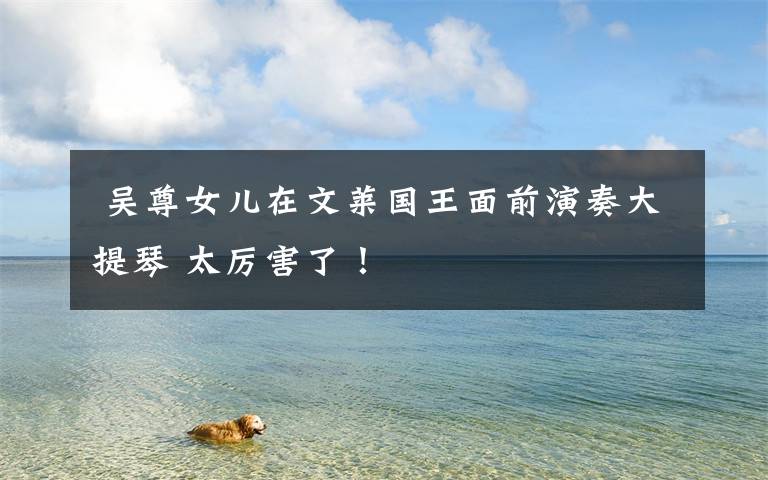 吴尊女儿在文莱国王面前演奏大提琴 太厉害了!