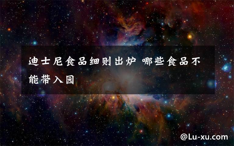 迪士尼食品细则出炉 哪些食品不能带入园