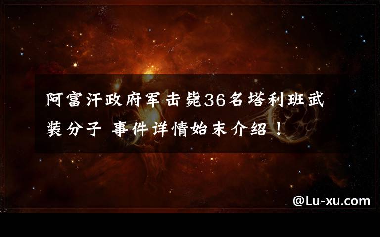 阿富汗政府军击毙36名塔利班武装分子 事件详情始末介绍!