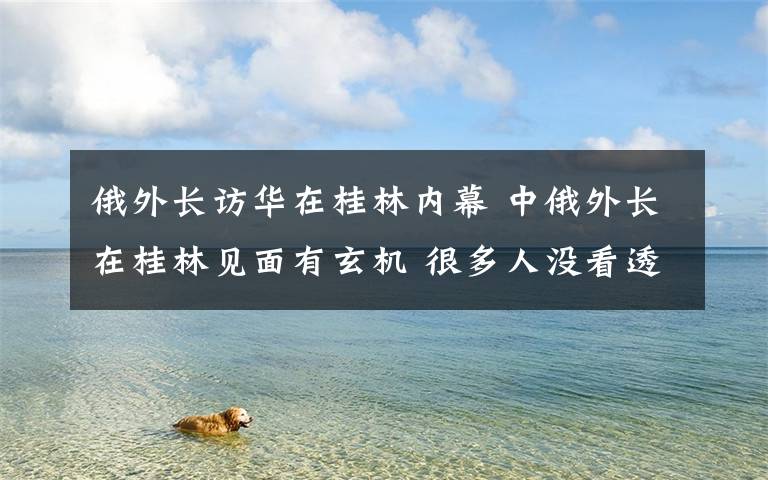 俄外长访华在桂林内幕 中俄外长在桂林见面有玄机 很多人没看透!