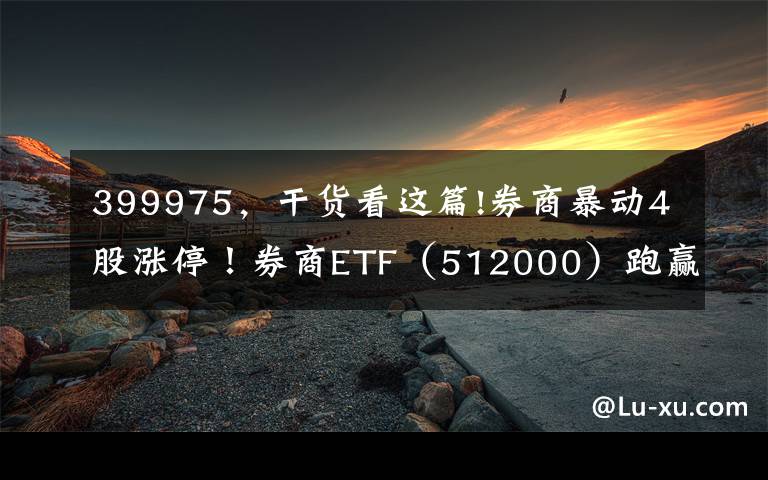 399975,干货看这篇!券商暴动4股涨停!券商ETF(512000)跑赢7成券商股,持续性行情开启?