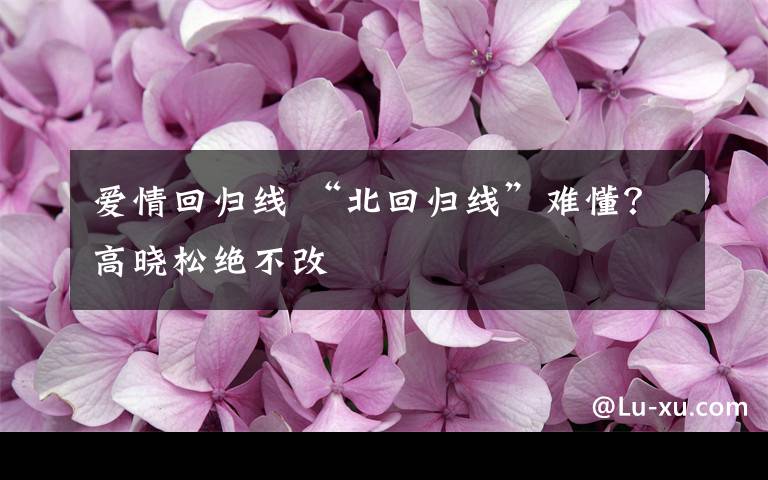 爱情回归线 “北回归线”难懂?高晓松绝不改