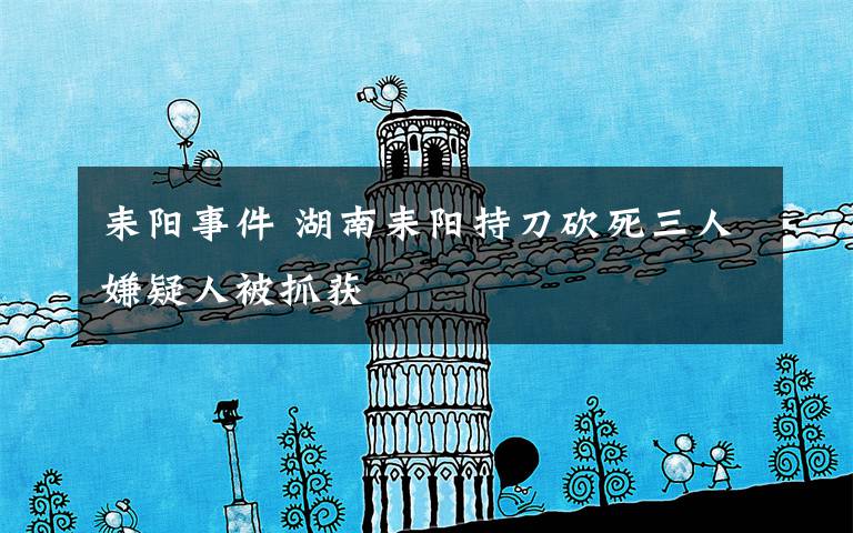 耒阳事件 湖南耒阳持刀砍死三人嫌疑人被抓获