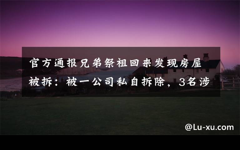 官方通报兄弟祭祖回来发现房屋被拆:被一公司私自拆除,3名涉事人员已投案 事件的真相是什么?