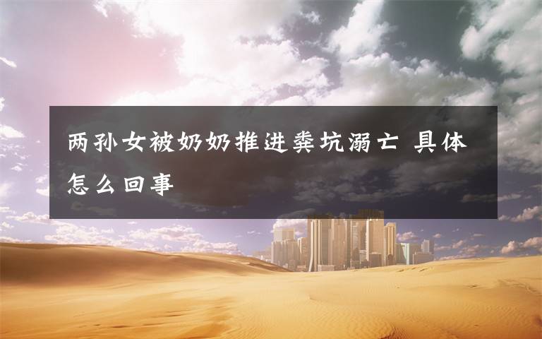 两孙女被奶奶推进粪坑溺亡 具体怎么回事