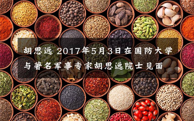 胡思远 2017年5月3日在国防大学与著名军事专家胡思远院士见面,就特色小镇的培育创建、促进特色产业