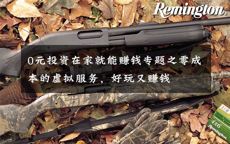 0元投资在家就能赚钱专题之零成本的虚拟服务，好玩又赚钱