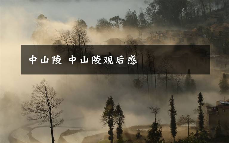 中山陵 中山陵观后感