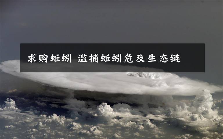 求购蚯蚓 滥捕蚯蚓危及生态链
