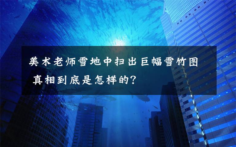 美术老师雪地中扫出巨幅雪竹图 真相到底是怎样的?
