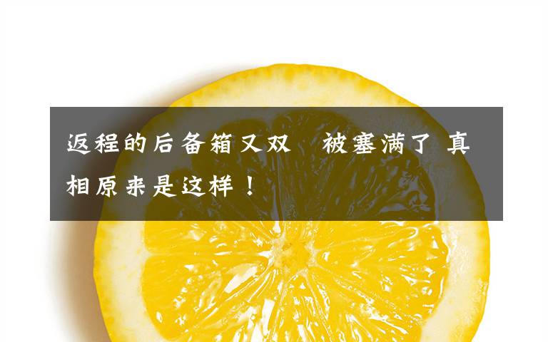 返程的后备箱又双叒被塞满了 真相原来是这样!