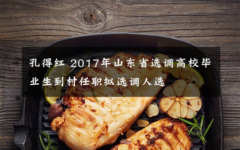 孔得红 2017年山东省选调高校毕业生到村任职拟选调人选