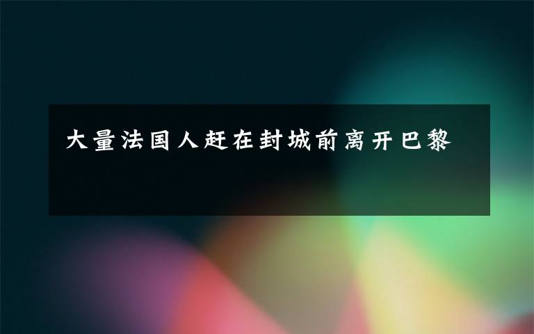 大量法国人赶在封城前离开巴黎