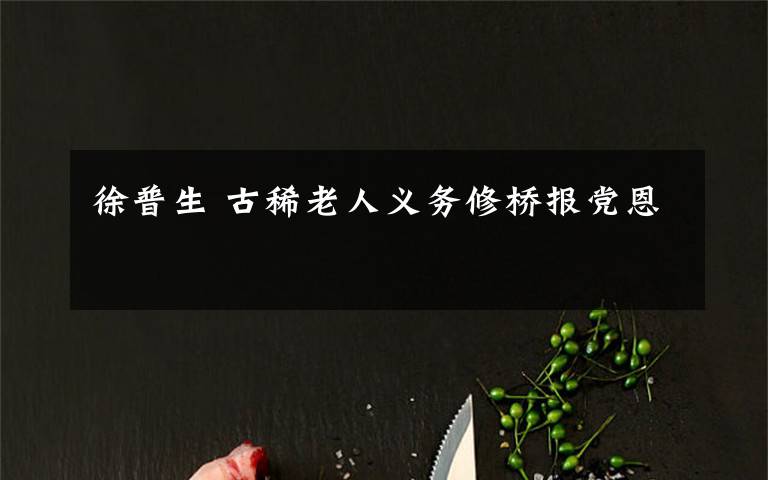 徐普生 古稀老人义务修桥报党恩