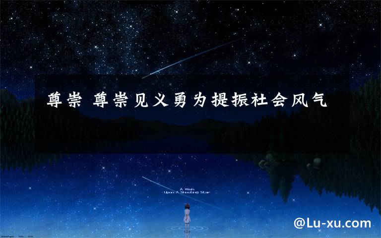 尊崇 尊崇见义勇为提振社会风气