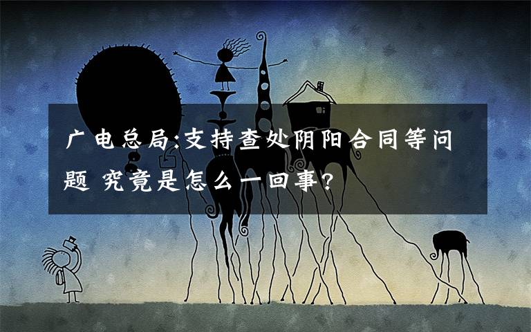 广电总局:支持查处阴阳合同等问题 究竟是怎么一回事?