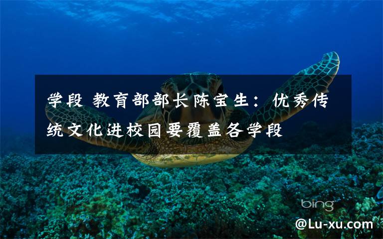 学段 教育部部长陈宝生:优秀传统文化进校园要覆盖各学段