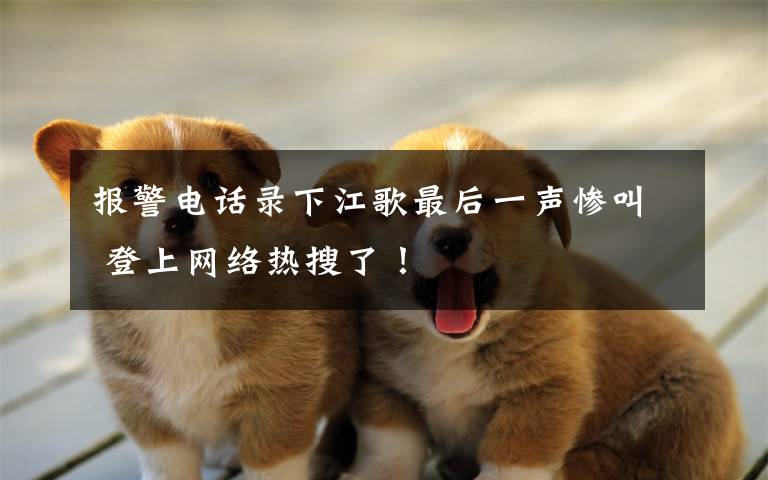 报警电话录下江歌最后一声惨叫 登上网络热搜了!
