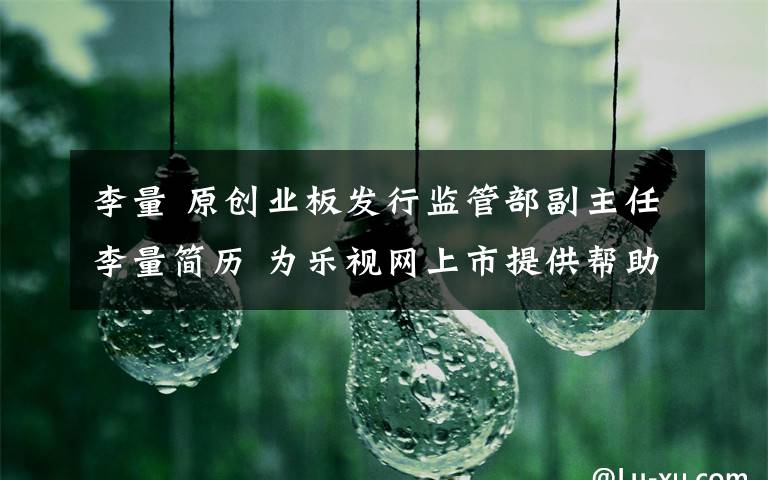 李量 原创业板发行监管部副主任李量简历 为乐视网上市提供帮助