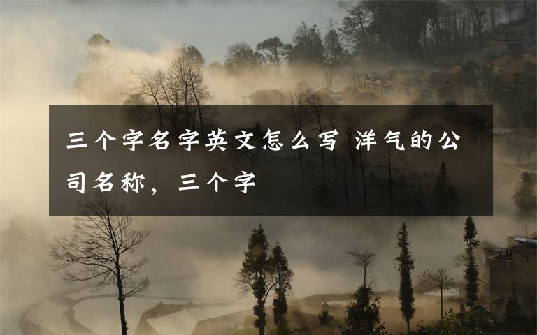 三个字名字英文怎么写 洋气的公司名称,三个字