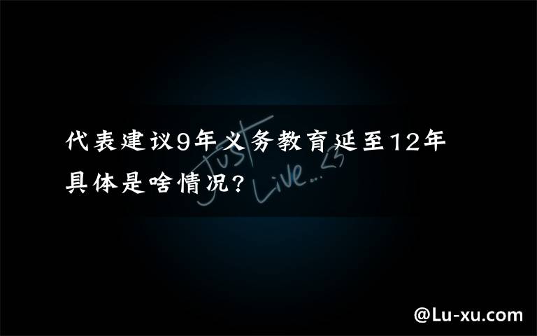 代表建议9年义务教育延至12年 具体是啥情况?