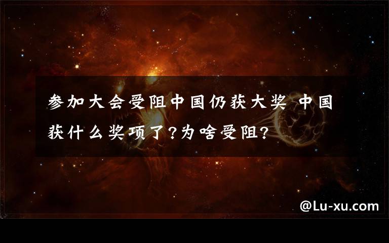 参加大会受阻中国仍获大奖 中国获什么奖项了?为啥受阻?