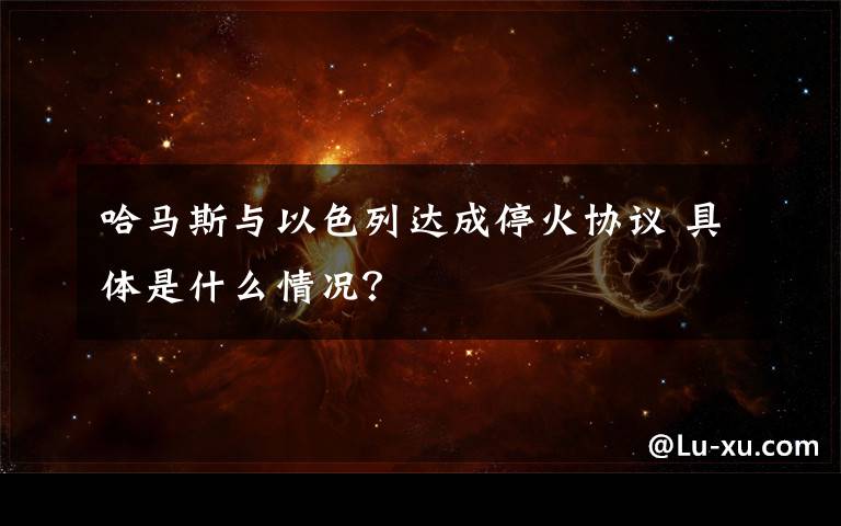 哈马斯与以色列达成停火协议 具体是什么情况?