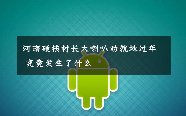 河南硬核村长大喇叭劝就地过年 究竟发生了什么