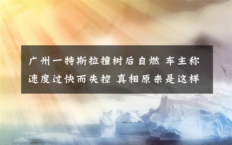 广州一特斯拉撞树后自燃 车主称速度过快而失控 真相原来是这样!