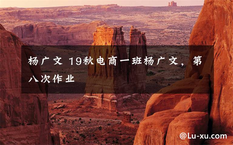 杨广文 19秋电商一班杨广文，第八次作业