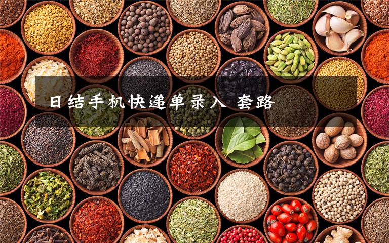 日结手机快递单录入 套路