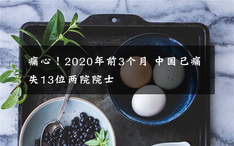 痛心!2020年前3个月 中国已痛失13位两院院士